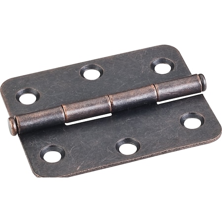 Hardware Resources Dark Antique Copper Machined 2-1/2"x2" Radius Butt Hinge 33529DACM